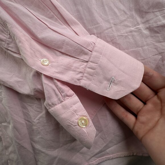 Gitman Bros For Nordstrom Pink Long Sleeve Button Up Shirt XL Men Check Cotton - Picture 14 of 16